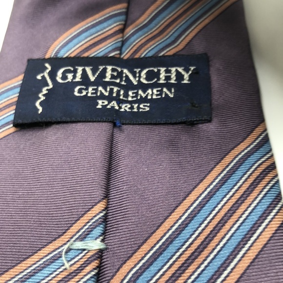 VTG Givenchy Gentlemen Paris Signature 100% Silk Slim Tie. Bar code pattern - Picture 5 of 10